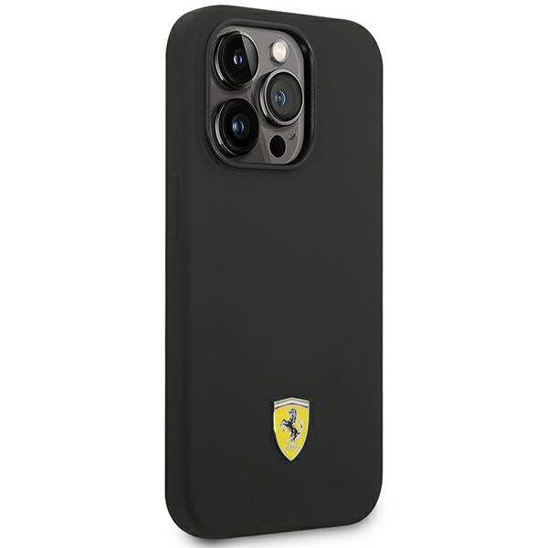 Ferrari FEHCP14LSIBBK iPhone 14 Pro 6.1&quot; black/black hardcase Silicone Metal Logo