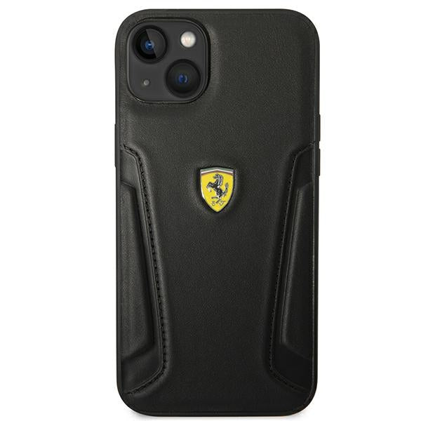 Ferrari FEHCP14MRBUK iPhone 14 Plus 6.7&quot; black/black hardcase Leather Stamp Sides