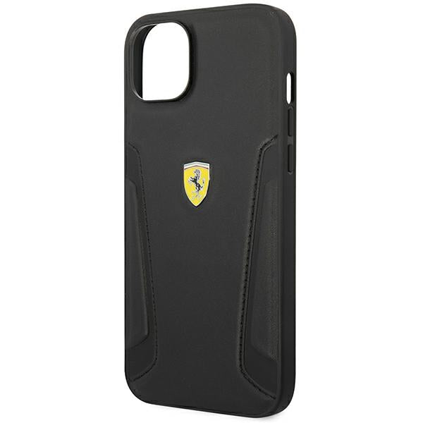 Ferrari FEHCP14MRBUK iPhone 14 Plus 6.7&quot; black/black hardcase Leather Stamp Sides