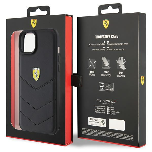 Ferrari FEHCP15MRDUK iPhone 15 Plus 6.7" black/black hardcase Quilted Metal Logo
