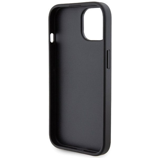 Ferrari Grip Stand Metal Logo case for iPhone 15 - black