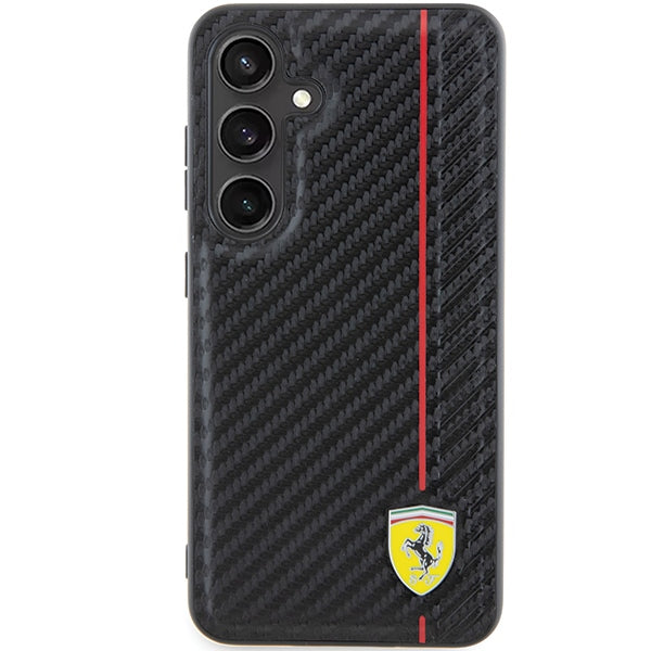 Ferrari Carbon Printed Line case for Samsung Galaxy S24+ - black