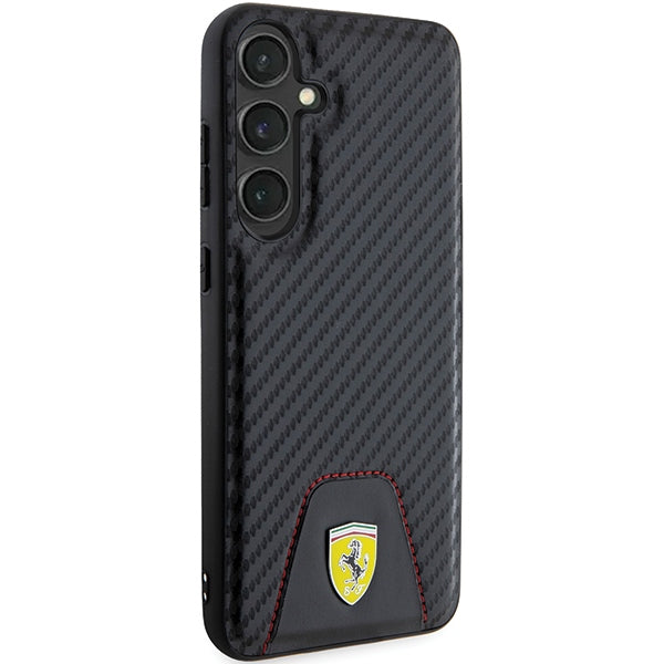 Ferrari Carbon Stitched Bottom case for Samsung Galaxy S24+ - black