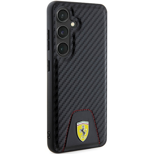 Ferrari Carbon Stitched Bottom case for Samsung Galaxy S24 - black