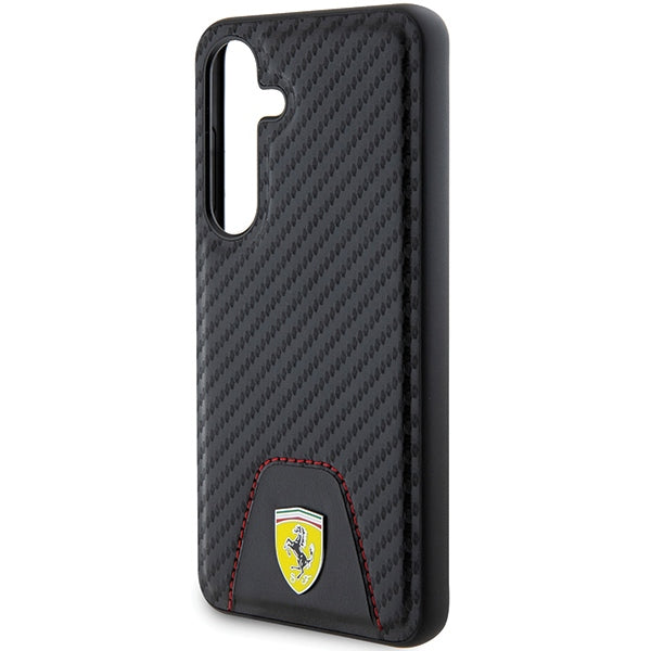 Ferrari Carbon Stitched Bottom case for Samsung Galaxy S24 - black