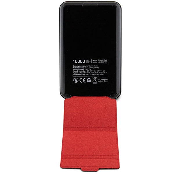 Powerbank Ferrari Metal Logo MagSafe induction 15W 10000 mAh with stand function - black