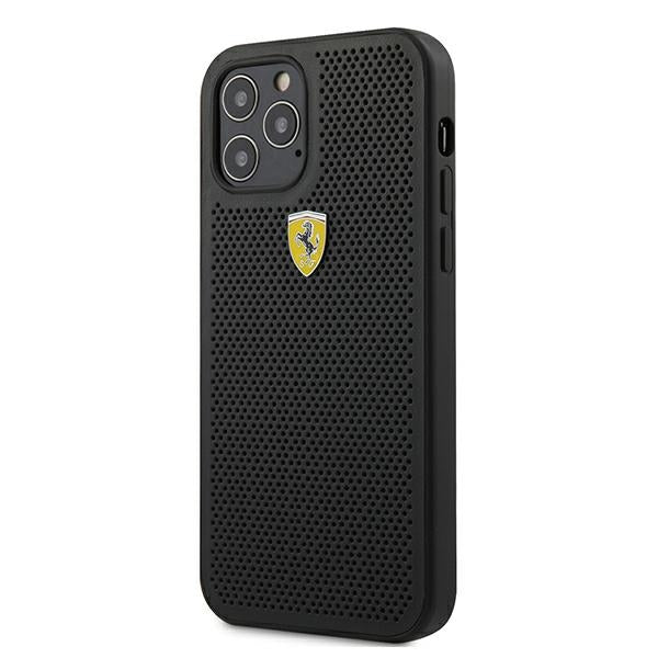 Ferrari FESPEHCP12MBK iPhone 12/12 Pro 6.1" black/black hardcase On Track Perforated