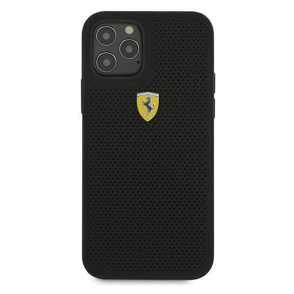 Ferrari FESPEHCP12MBK iPhone 12/12 Pro 6.1" black/black hardcase On Track Perforated