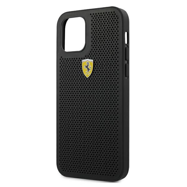 Ferrari FESPEHCP12MBK iPhone 12/12 Pro 6.1&quot; black/black hardcase On Track Perforated