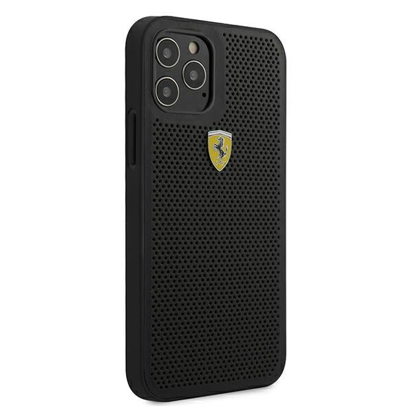 Ferrari FESPEHCP12MBK iPhone 12/12 Pro 6.1" black/black hardcase On Track Perforated