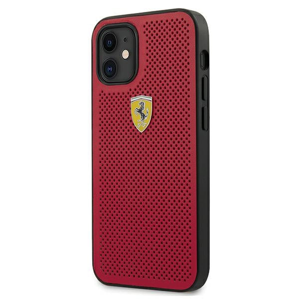 Ferrari FESPEHCP12SRE iPhone 12 mini 5.4&quot; red/red hardcase On Track Perforated