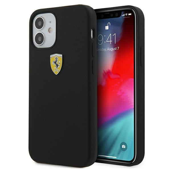 Ferrari FESSIHCP12SBK iPhone 12 mini 5.4&quot; black/black hardcase On Track Silicone