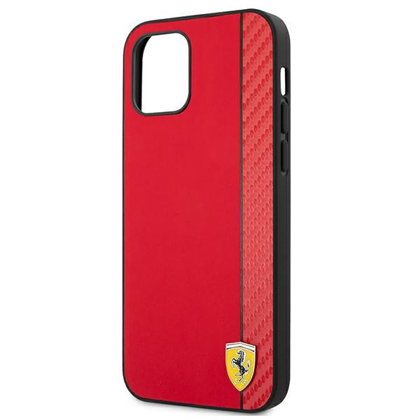 Ferrari FESAXHCP12LRE iPhone 12 Pro Max 6.7&quot; red/red hardcase On Track Carbon Stripe