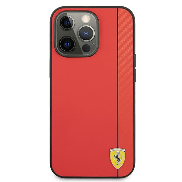 Ferrari FESAXHCP13XRE iPhone 13 Pro Max 6.7&quot; red/red hardcase On Track Carbon Stripe