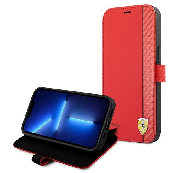Ferrari FESAXFLBKP13SRE iPhone 13 mini 5.4&quot; red/red book On Track Carbon Stripe