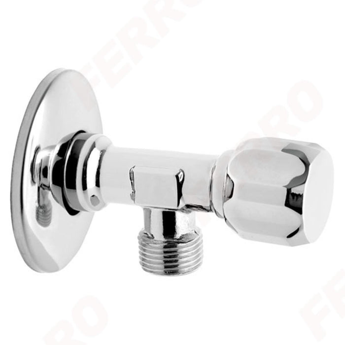 FAUCET SPHERICAL 1/2X3/8 ANGLE CHROME FERRO
