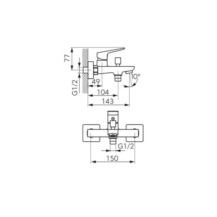 LIPPI FERRO WALL-MOUNTED BATH/SHOWER FAUCET