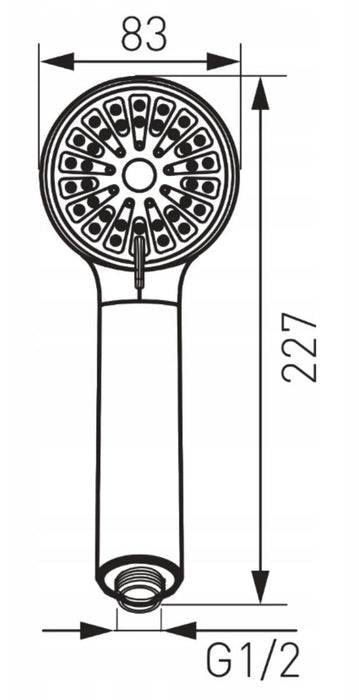 SHOWER HEAD CORTESA 3 FUNCTIONS FERRO