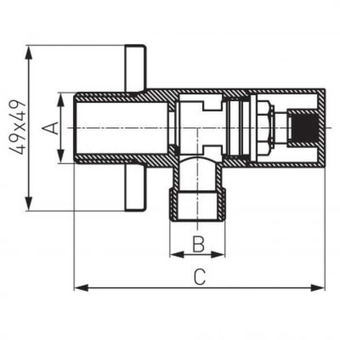 ANGLE TAP CERAMIC HEAD 1/2X3/8