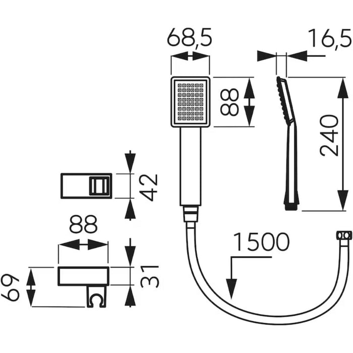 SHOWER SET SINUS 1 FUNCTIONS FERRO