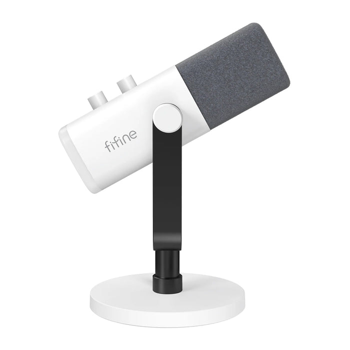 Fifine AM8W dynamic microphone with stand (white)