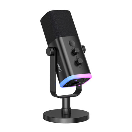 Fifine AM8 dynamic microphone with stand (black)