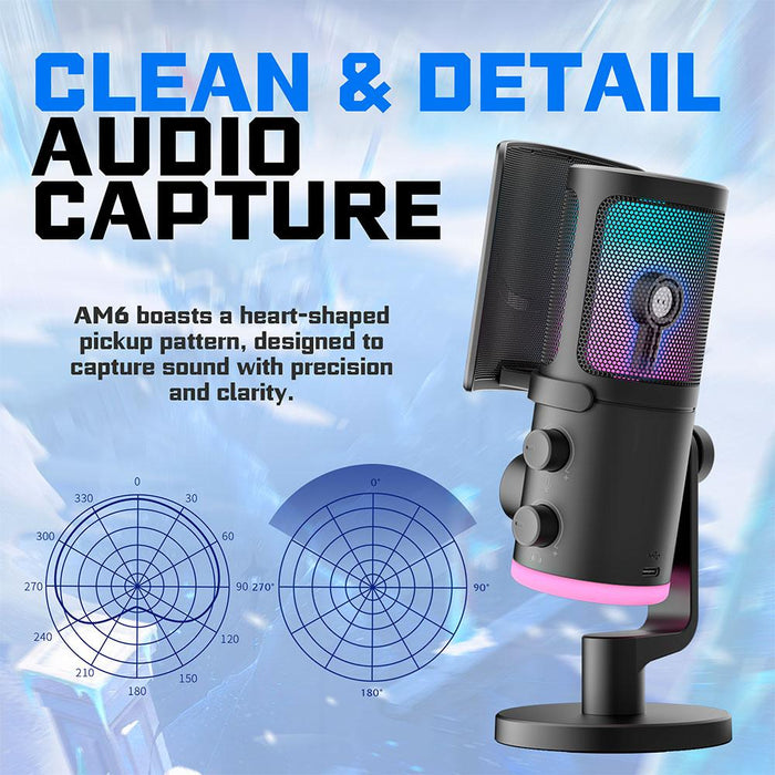 Desktop microphone FIFINE AM6 RGB - Black