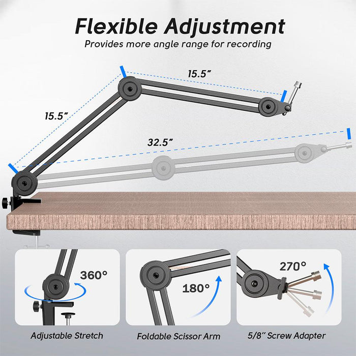 Fifine BM63 microphone desk stand (black)