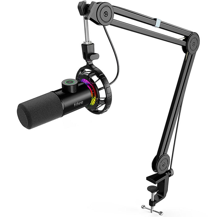 Microphone with stand FIFINE T658 Dynamic RGB - Black