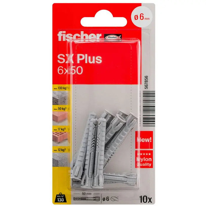 FISCHER SX PLUS EXPANSION DOwel 6X50 - Комплекти дюбели<<<Дюбели<<<Инструменти и железария<<<Praktiker