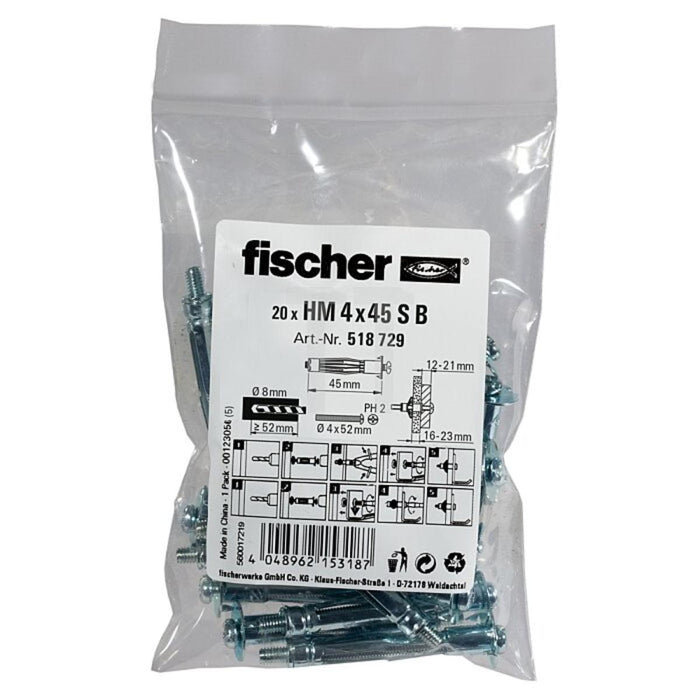 METAL DOWEL WITH SCREW FISCHER HM 4X45