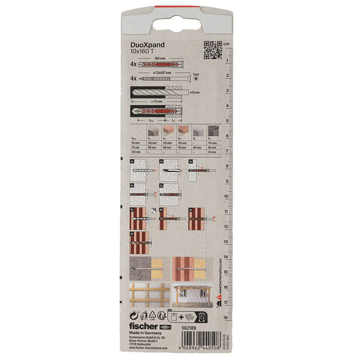 UNIVERSAL DOWEL 10X160 TK 4 PCS. FISCHER DUOXPAND