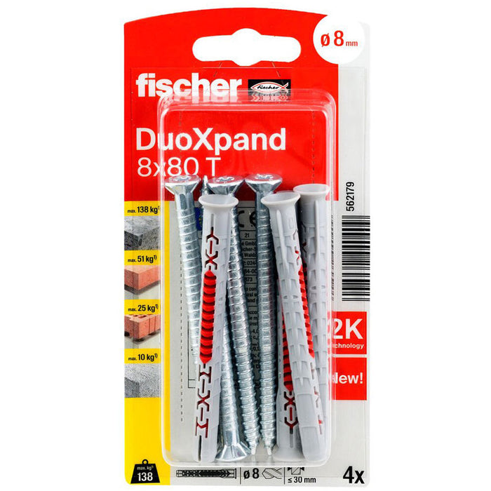 FRAME DOWEL 8X80 TK NV 4 PCS. FISCHER DUOXPAND