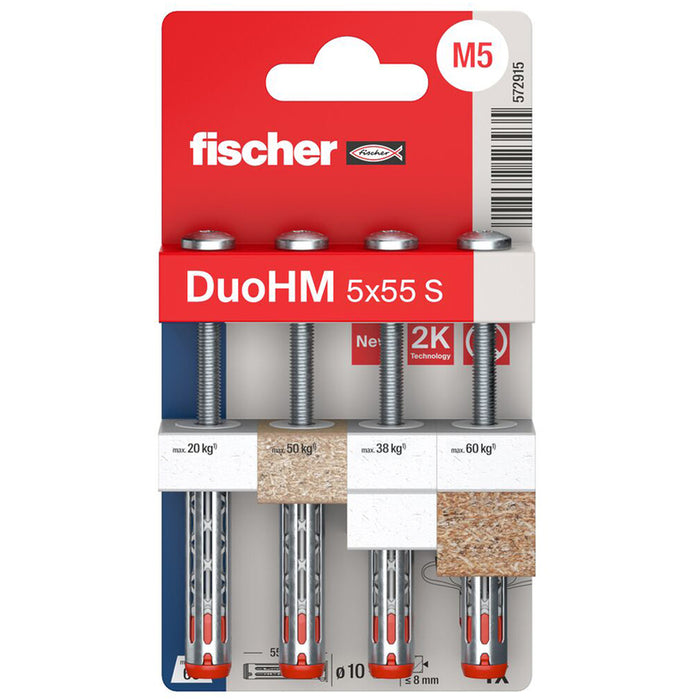 METAL DOWEL FOR CAVITIES F10X55MM FISCHER DuoHM 5x55 S