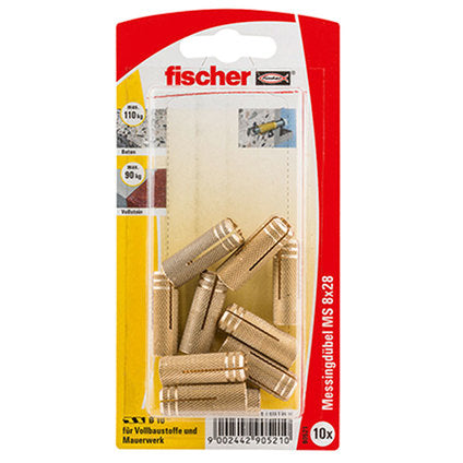 BRASS DOWEL F8X28MM 10 PCS. FISCHER MS K