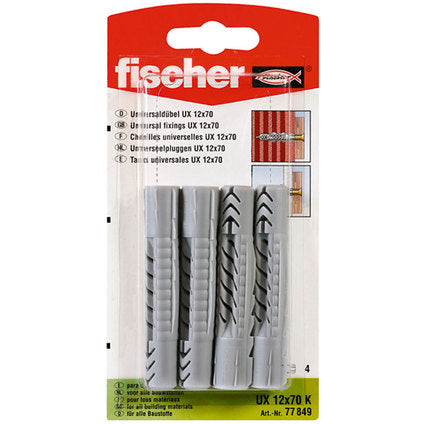 UNIVERSAL DOWEL F12X70MM 4 PIECES FISCHER UX K