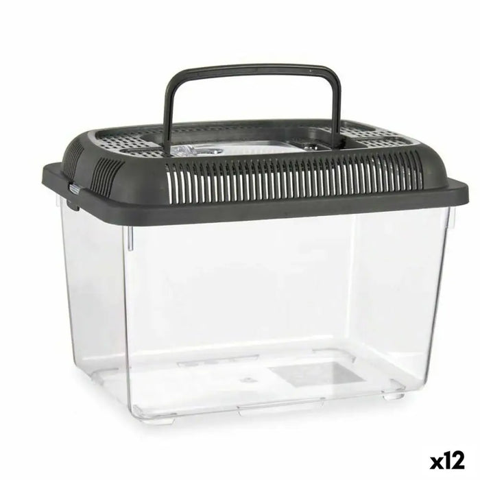 Fish tank Mascow Anthracite Plastic 3 L 17 x 16 x 24 cm With handle Medium (12 Units) - Домашни Животни<<<Дом