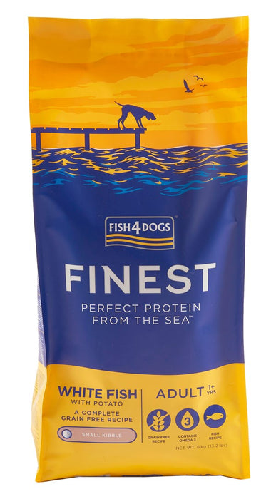 FISH4DOGS Finest Ocean White fish S - dry dog food - 6kg