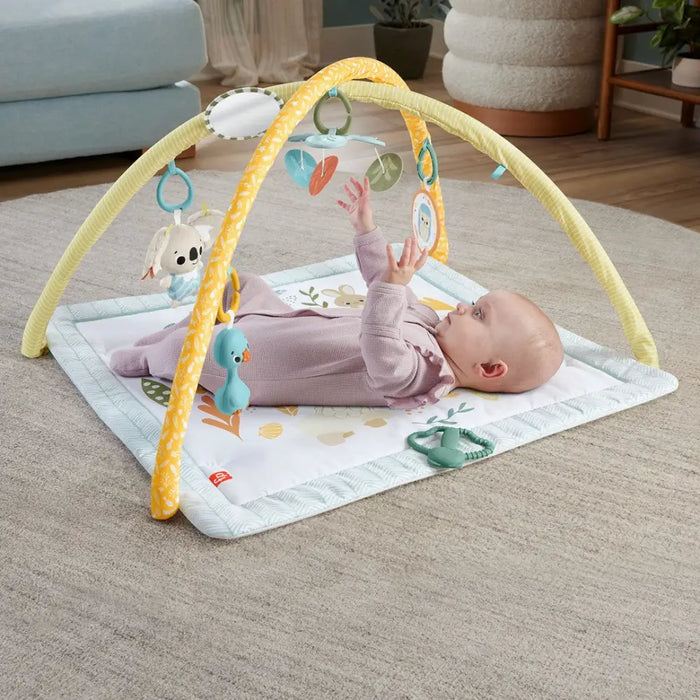 Fisher-Price Simply Senses Newborn Gym Baby Activity Mat with 6 Sensory Toys - Educational matsZDN-MDU<<<(Games