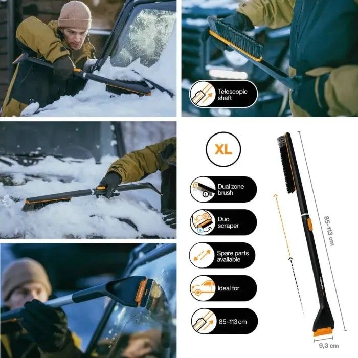 TELESCOPIC SQUEEGEE WITH BRUSH 85-113CM FISKARS FS 1078493