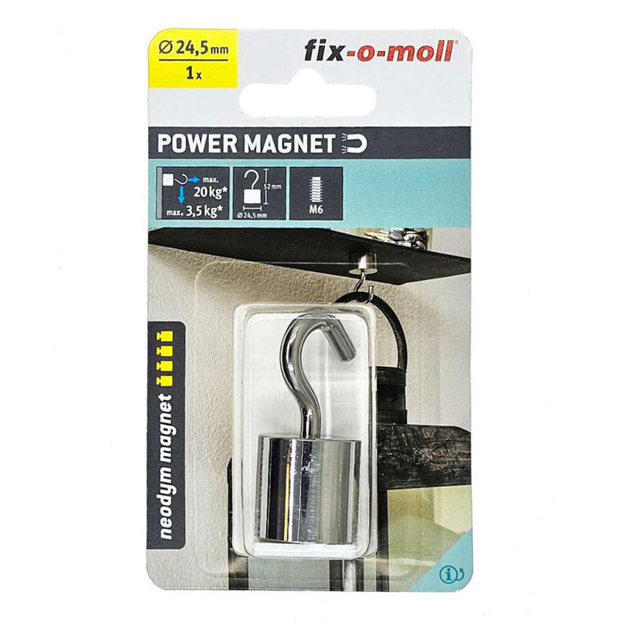 NEODYMIUM MAGNET HOOK 20KG FIX-O-MOLL