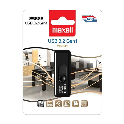 Flash memory MAXELL VENTURE 256GB USB 3.2 black - USB памети<<<Компютърна периферия<<<ValiAPI