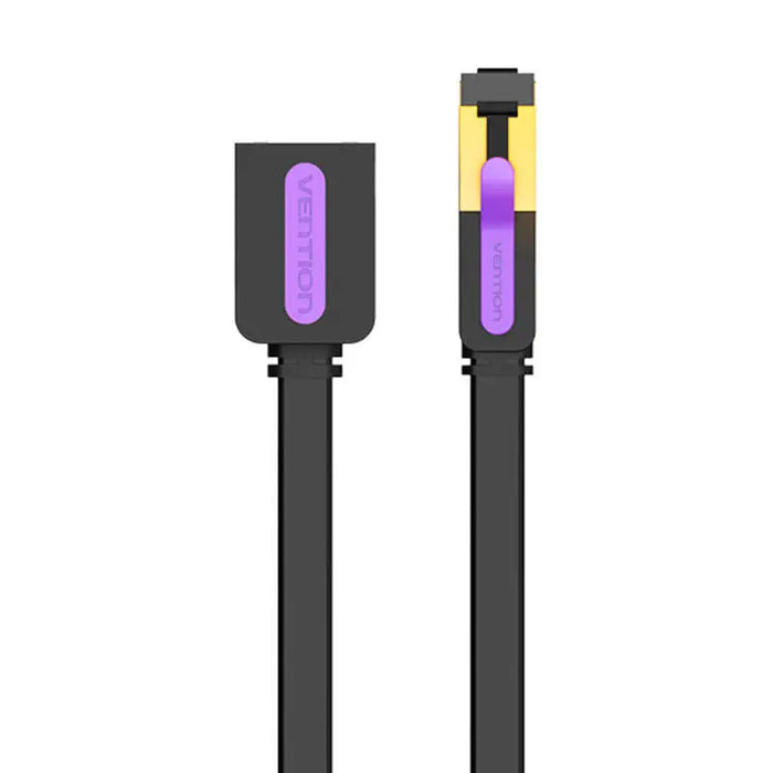 Flat Network Cable Extension CAT7 Vention ICBBK RJ45 Ethernet 10Gbps 8m Black - Network cables<<<Cables<<<IT