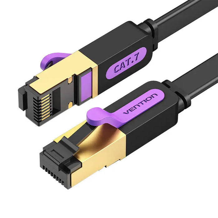 Flat Network Cable UTP CAT7 Vention ICABH RJ45 Ethernet 10Gbps 2m Black - Network cables<<<Cables<<<IT