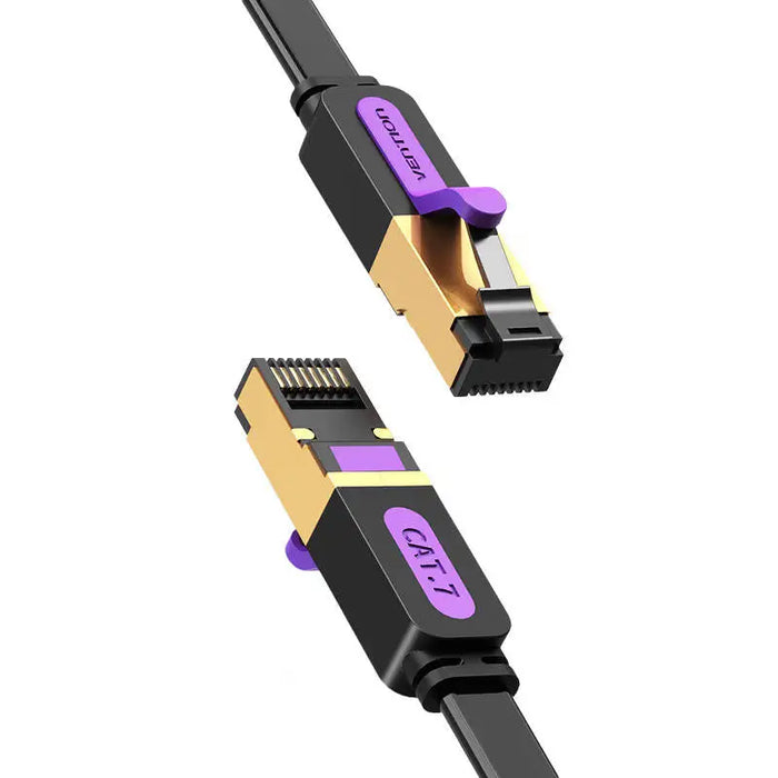 Flat Network Cable UTP CAT7 Vention ICABL RJ45 Ethernet 10Gbps 10m Black - Network cables<<<Cables<<<IT