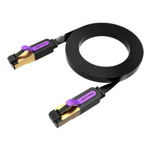Flat Network Cable UTP CAT7 Vention ICABN RJ45 Ethernet 10Gbps 15m Black - Network cables<<<Cables<<<IT