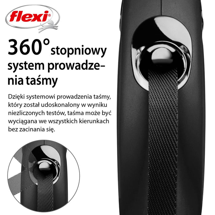 Dog Lead Flexi New Classic 5m Black Size S