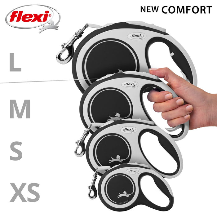Dog Lead Flexi NEW COMFORT 8 m Black Size L