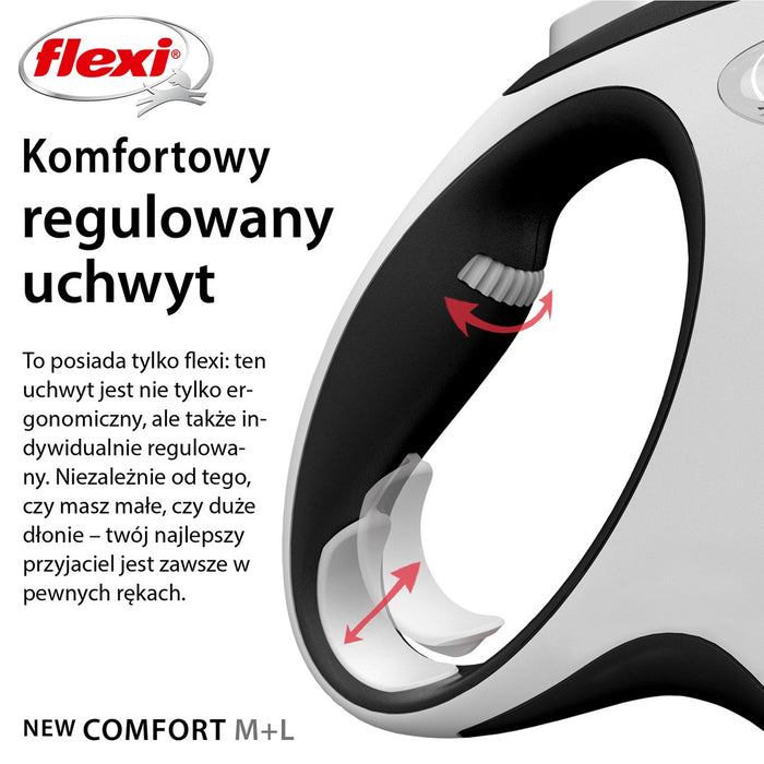 Dog Lead Flexi NEW COMFORT 8 m Black Size L