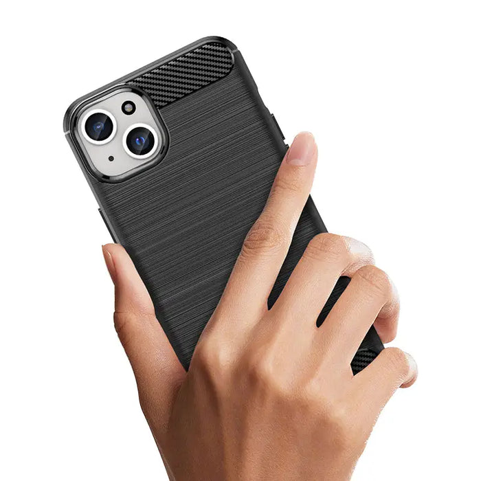 Flexible carbon pattern case for iPhone 15 Plus Carbon Case - black - Cell phone cases and covers<<<HurtelXML